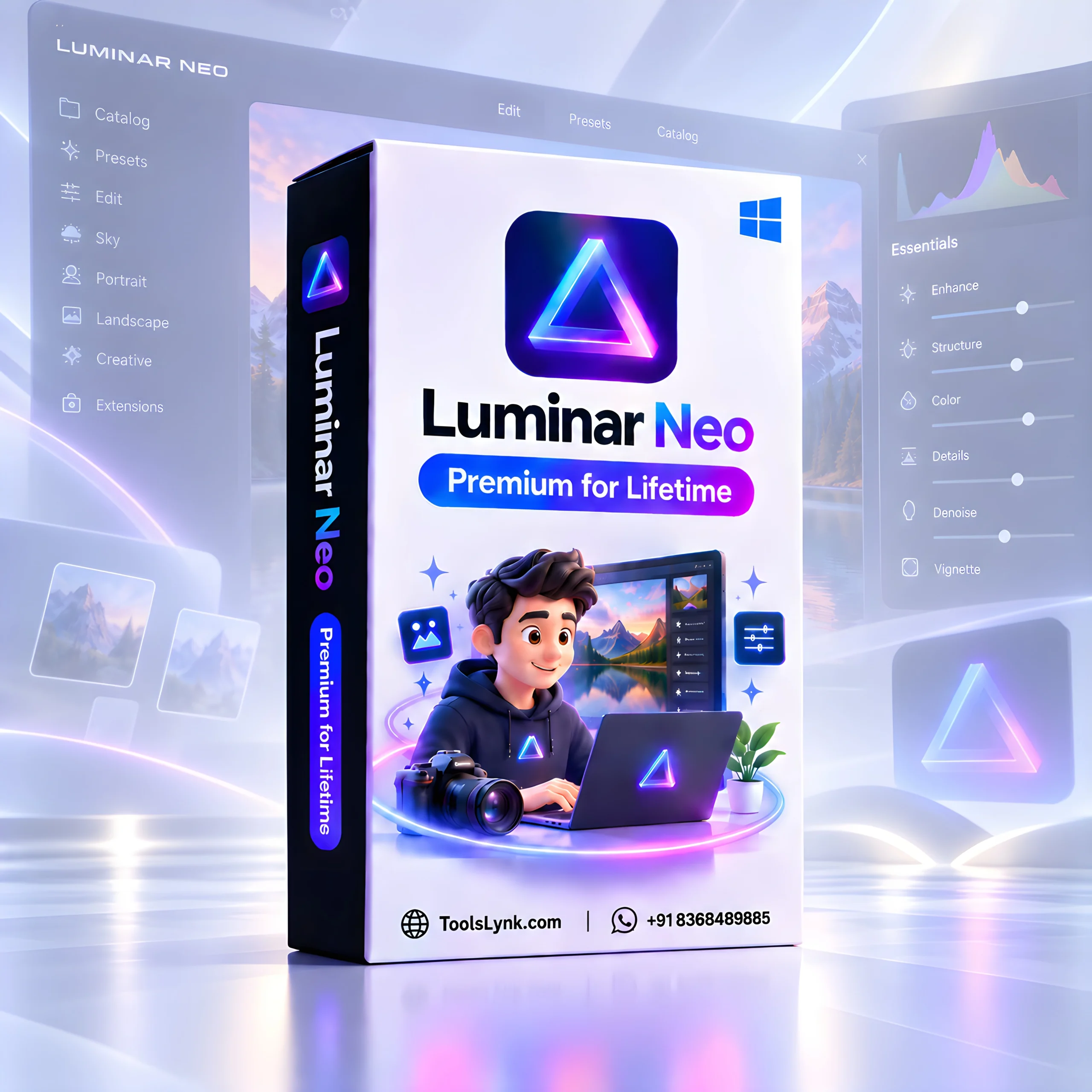 Luminar-Neo-Box-WEBP-scaled-1.webp Luminar Neo – AI Photo Editor | Premium Lifetime - Image 1