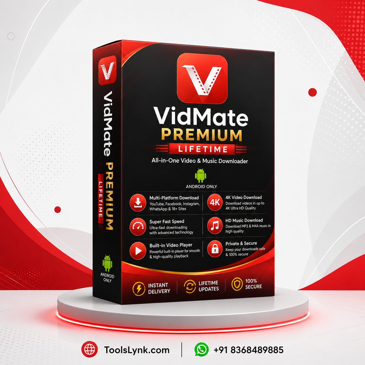 VidMate-Premium-Front-Image.png VidMate Premium Lifetime – Fast Video & Music Downloader - Image 1